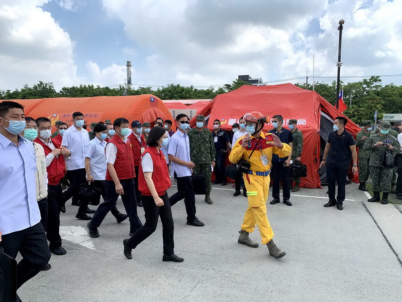 救災集結動員演練 蔡英文總統到台南視察