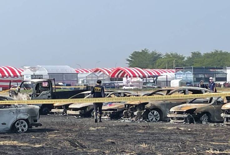 雲林國際農機展燒毀25輛車 消防局：排除人為縱火因素