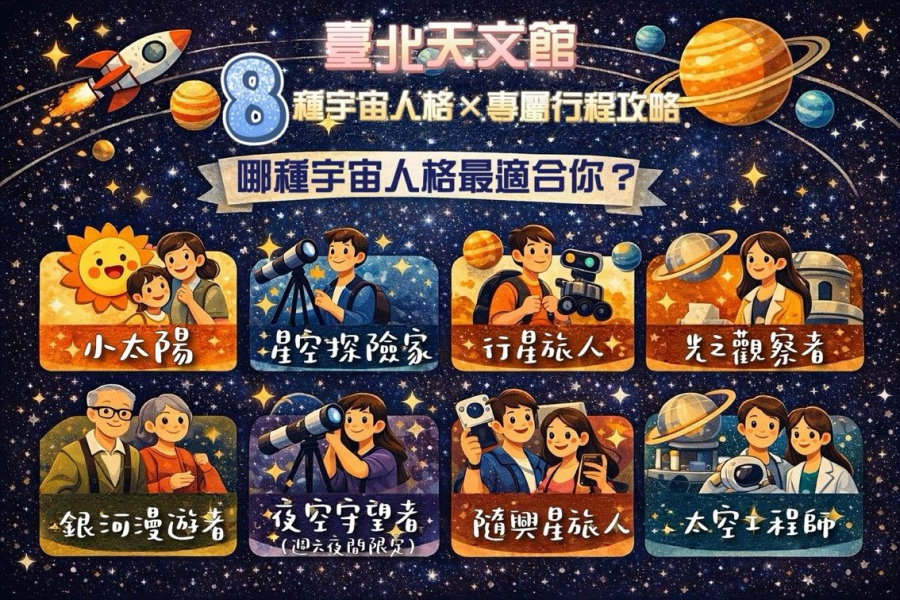 臺北天文館推出「8種宇宙人格×專屬行程攻略」 幫您克服選擇困難